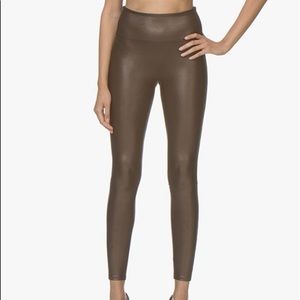 Spanx bronze faux leather leggings